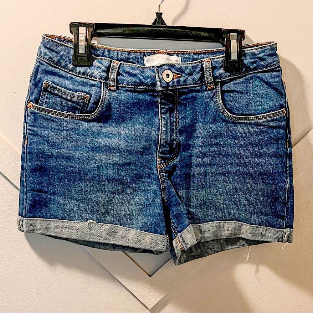ZARA kids Denim Cuffed Jean Shorts, size 13-14 like new